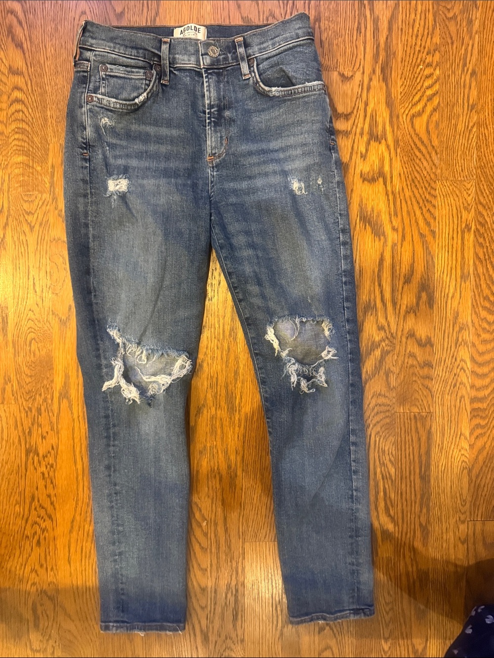Agolde Women's Distressed Skinny Jeans - Blue Size 27 Like new
